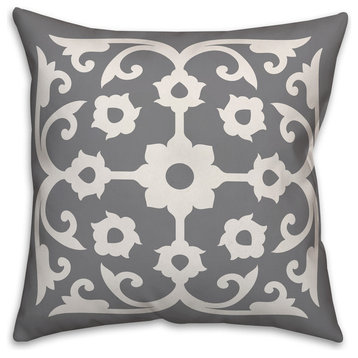 Gray and White Tile 20x20 Throw Pillow