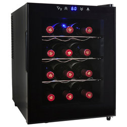 Contemporary Beer And Wine Refrigerators AKDY 12-Bottle Wine Cellar Cooler With Thermometric Feature
