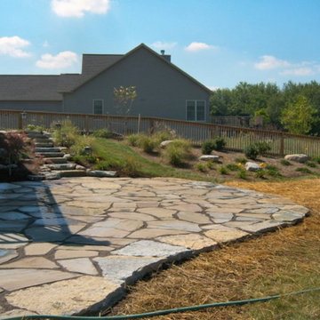 Stone Walkway & Brick Patio