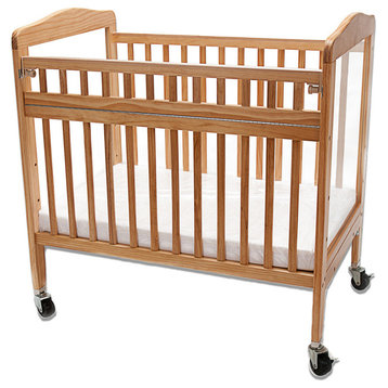 Compact Non, folding Wooden Window Crib With Safety Gate