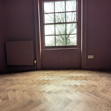 Antique Oak Herringbone Parquet in Georgian Mansion Apartment | Canonbury N1