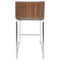 LumiSource Mara 26" Counter Stool, Walnut And Gray, Set Of 2