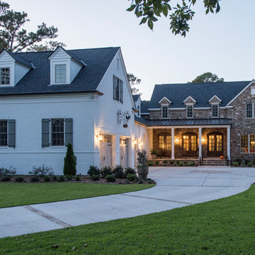 Stone and Painted Brick Farmhouse