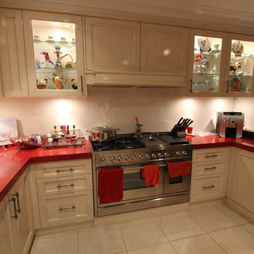 Kitchen Transitional french provincial hand painted and polyurethane.