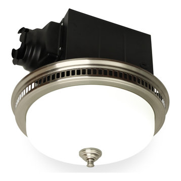 Bathroom Exhaust Fan WithLED Light and Nightlight 110CFM 1.5 Sone Brushed Nickel