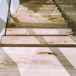Bleached Southern Pecan stairs. - Wood Flooring