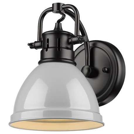 Golden Lighting 3602-BA1-BLK Duncan 1 Light 9" Tall Bathroom - Black / Gray