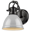 Golden Lighting 3602-BA1-BLK Duncan 1 Light 9" Tall Bathroom - Black / Gray
