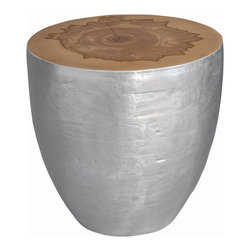 Uttermost - Uttermost Gannett Silver Wood End Table - Side Tables And End Tables