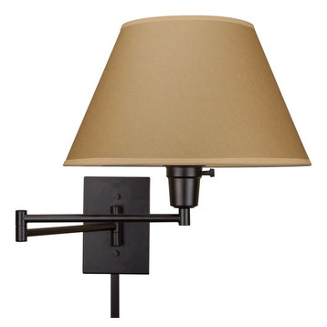 Kira Home Cambridge 13" Swing Arm Wall Lamp - Plug In/Wall Mount, Opaque Paper
