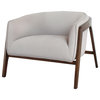 Wood Frame Upholstered Club Chair, Dove Gray