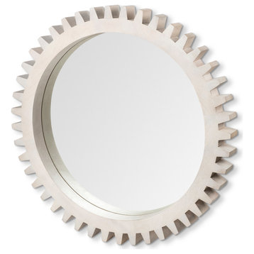 Industrial Round Wall Mirror Sterling Cog III