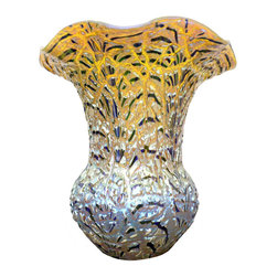 Rare American Durand Art Glass Moorish Crackle Lamp Shade - Lighting Globes And Shades