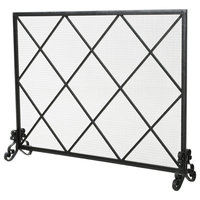 Hayden Single Panel Iron Fire Screen, Black
