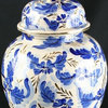 Consigned Vintage Hand-Painted Blue & White Majolica
