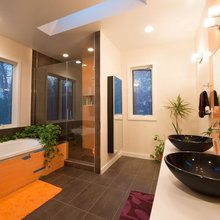 orange bathroom