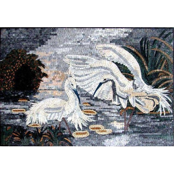 Mosaic Wall Art, Blue-Winged Goose, 47"x71"