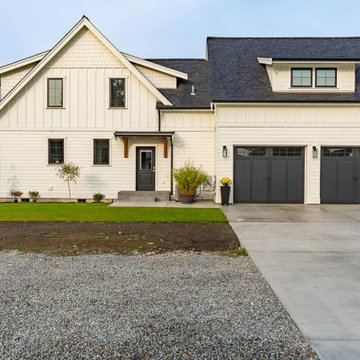 James Hardie Board & Batten and Lap Siding in White