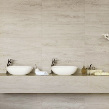 Bello Travertino Navona Bianco Porcelain Tilee
