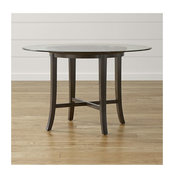 Halo Ebony Round Dining Table with 48" Glass Top