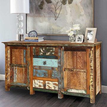Aurora Handcrafted Reclaimed Wood 4 Drawer Sideboard