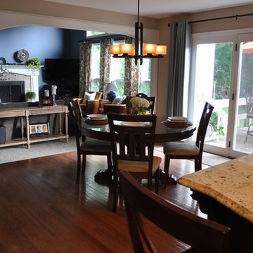 kitchen and dining opening to great room