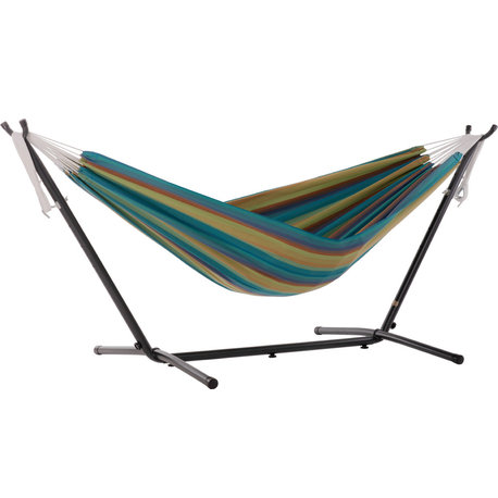 Vivere's Combo Sunbrella 9 Foot Hammock With Stand, Lagoon
