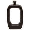 Cer, 18" Vase With cutout, Black