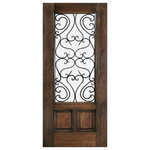 ETO Doors - Mahogany Tuscany, Iron Design, 36"x80"x1.75" - Pre-Hanging Available: single door, double door and sidelite options
