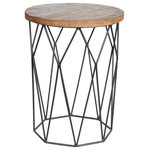 Kosas Home - Chester Round End Table by Kosas Home - Hone your urban design. With its solid mango wood top and faceted iron base, it's apparent there's no shortage of character with the Chester Round table. Fix it at the end of your sofa as a stylish spot to hold drinks and decor, or employ it as a bedside table where books and lighting can find a home.