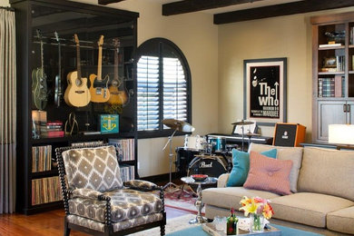 Inspiration for a timeless family room remodel in San Diego