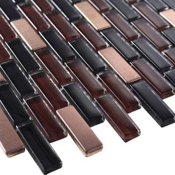 Glossy and Matte Black Blood Subway Glass Mosaic Tiles - Home Accessories & Decor