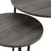 2-Piece V-Leg Nesting Side Tables, Slate Gray/Black