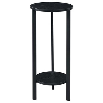 Convenience Concepts Graystone 31-Inch Plant Stand in Black Wood and Metal Frame