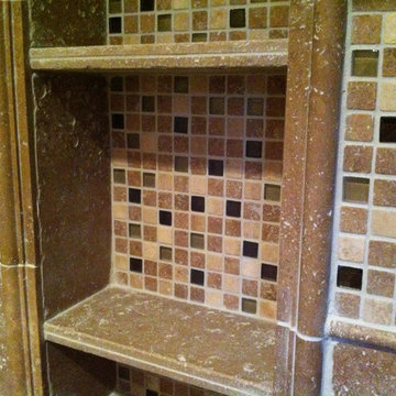 Curved Travertine Shower