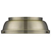 Duncan 14" Flush Mount, Aged Brass With Aged Brass Shade