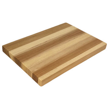 Edge Grain Calico Hickory Butcher Block - Hand-Crafted in the USA, 12" X 18"