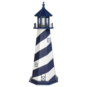 Cape Hatteras Hybrid Lighthouse, Patriot Blue & White, 5 Foot, Solar, No Base