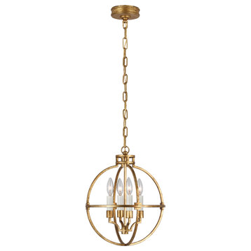 Lexie 14" Globe Lantern in Gilded Iron