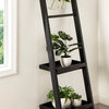 Lowry Wood Ladder Shelf, Black 18x14x58