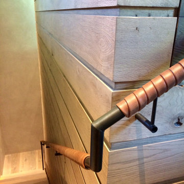 Overlapped Leather wrapped handrail