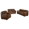 Joyce Brown Bonded Leather Sofa and Love Seat Set
