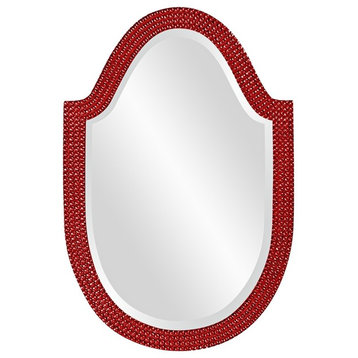 Lancelot Arched Mirror, Glossy Red