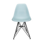 Nature Series DSR Mid-Century Dining Chair, Black Steel Leg, Ice Blue