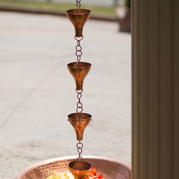 Large Cup Copper Rain Chains