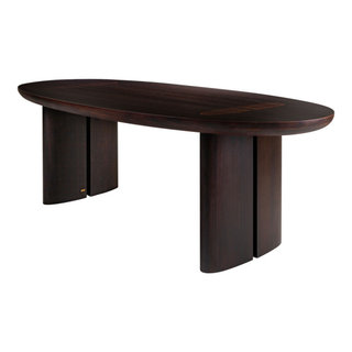Oval Eucalyptus Dining Table, Versmissen Durban, Small - Transitional ...