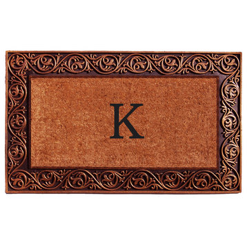 Prestige Bronze Monogram Doormat 18"x30", Letter K
