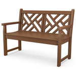 Polywood - Polywood Chippendale 48" Bench, Teak - Whether it's on the deck or in a special corner of the garden, the POLYWOOD Chippendale 48" Bench will add a touch of elegance and style to your outdoor living space. This durable bench is built to last through the years with very little maintenance. It's constructed of solid POLYWOOD lumber in a variety of attractive, fade-resistant colors to give it the appearance of painted wood without the upkeep wood requires. Made in the USA and backed by a 20-year warranty, this eco-friendly bench won't splinter, crack, chip, peel or rot and it never needs to be painted, stained or waterproofed. It's also designed to withstand nature's elements and to resist stains, corrosive substances, salt spray and other environmental stresses.