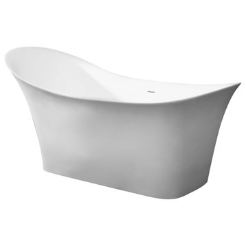 ALFI brand AB9915 74" Resin Soaking Bathtub for - Matte White