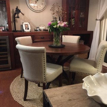 Handcrafted Dining Table & Custom Built-in Wine Station